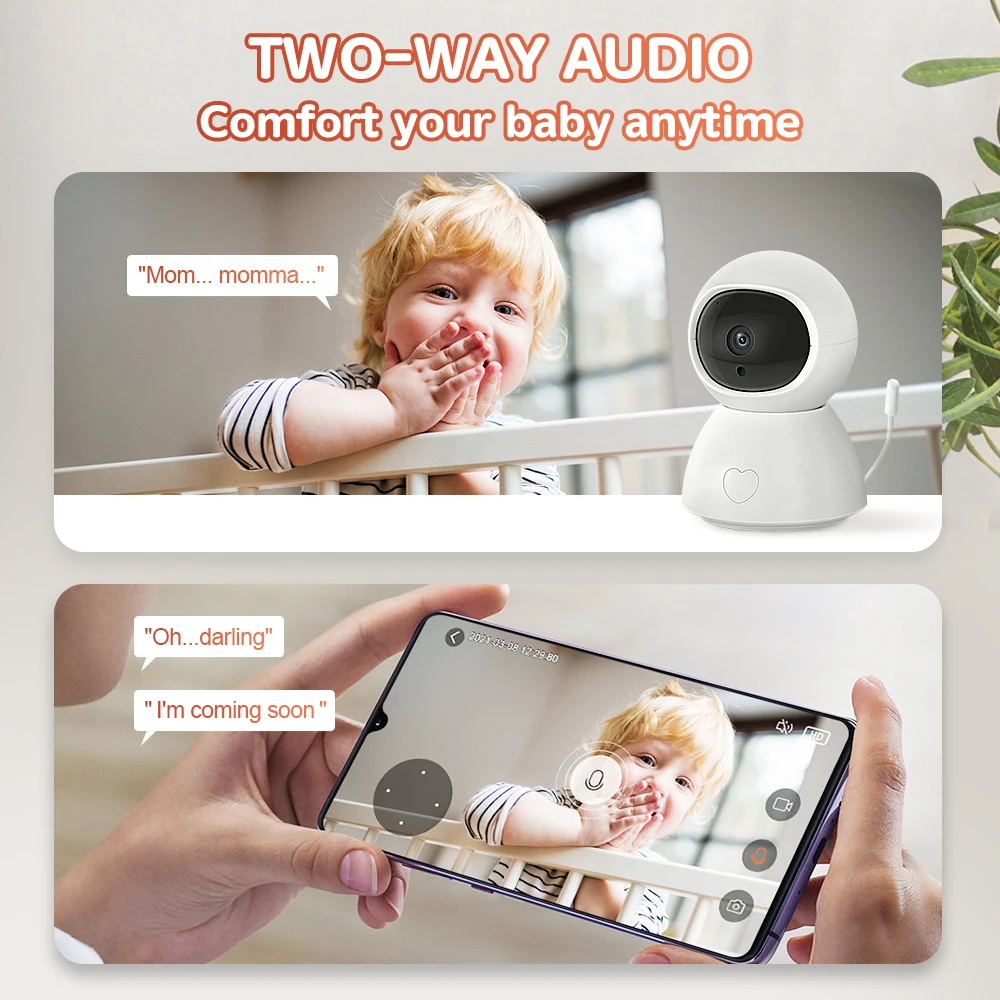 Sectec Wireless IP Wifi Baby Care Safety Products Mini CCTV Camera 2MP Home Security Tuya Night Vision Baby Camera