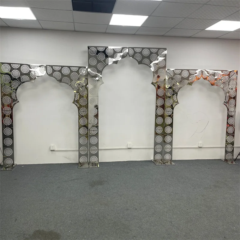 Wedding Arch With PVC and Metal Artificial Flower Entrance Arch for Wedding Decoration