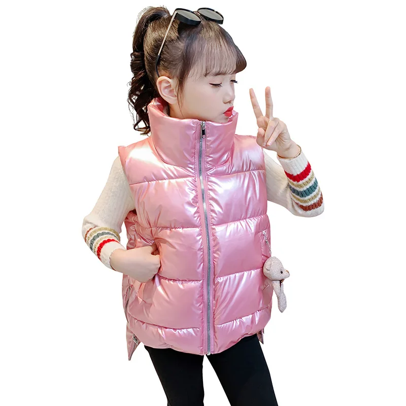 Q31108 fall winter boutiques thickened down cotton jacket Baby Girls boys sleeveless kids down vest coat