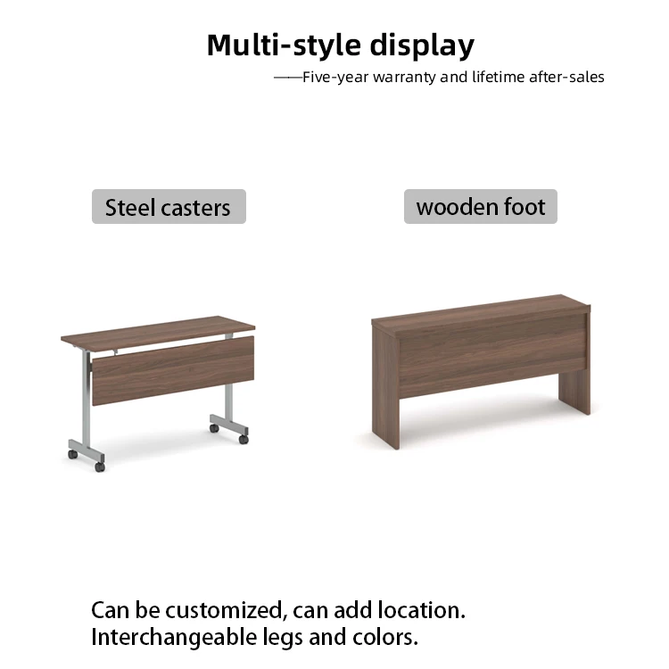 Modern Folding Table Foldable Training Table Modular Flip Top Conference Table for Office and School