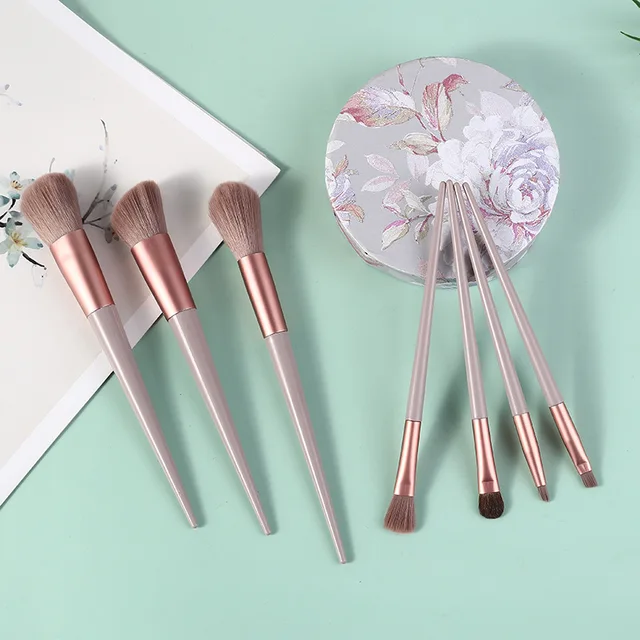 7 pcs unicorn makeup brushes, threaded stems, long stems for eyes and face, soft makeup set brushes