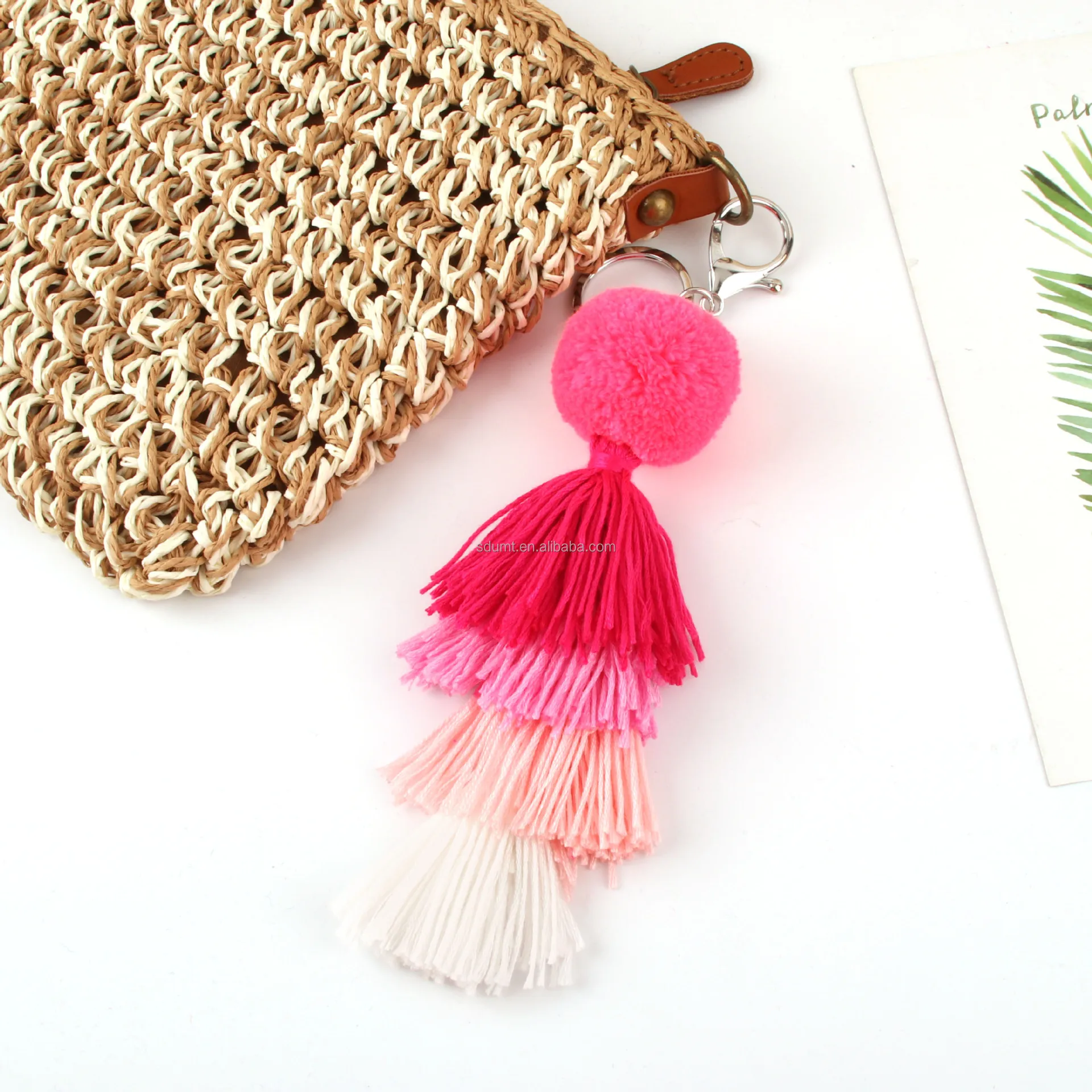 Hot Sale Tassel Charm Keychain Hangers Faux Fur Ball Pom Pom Tassel Key ...