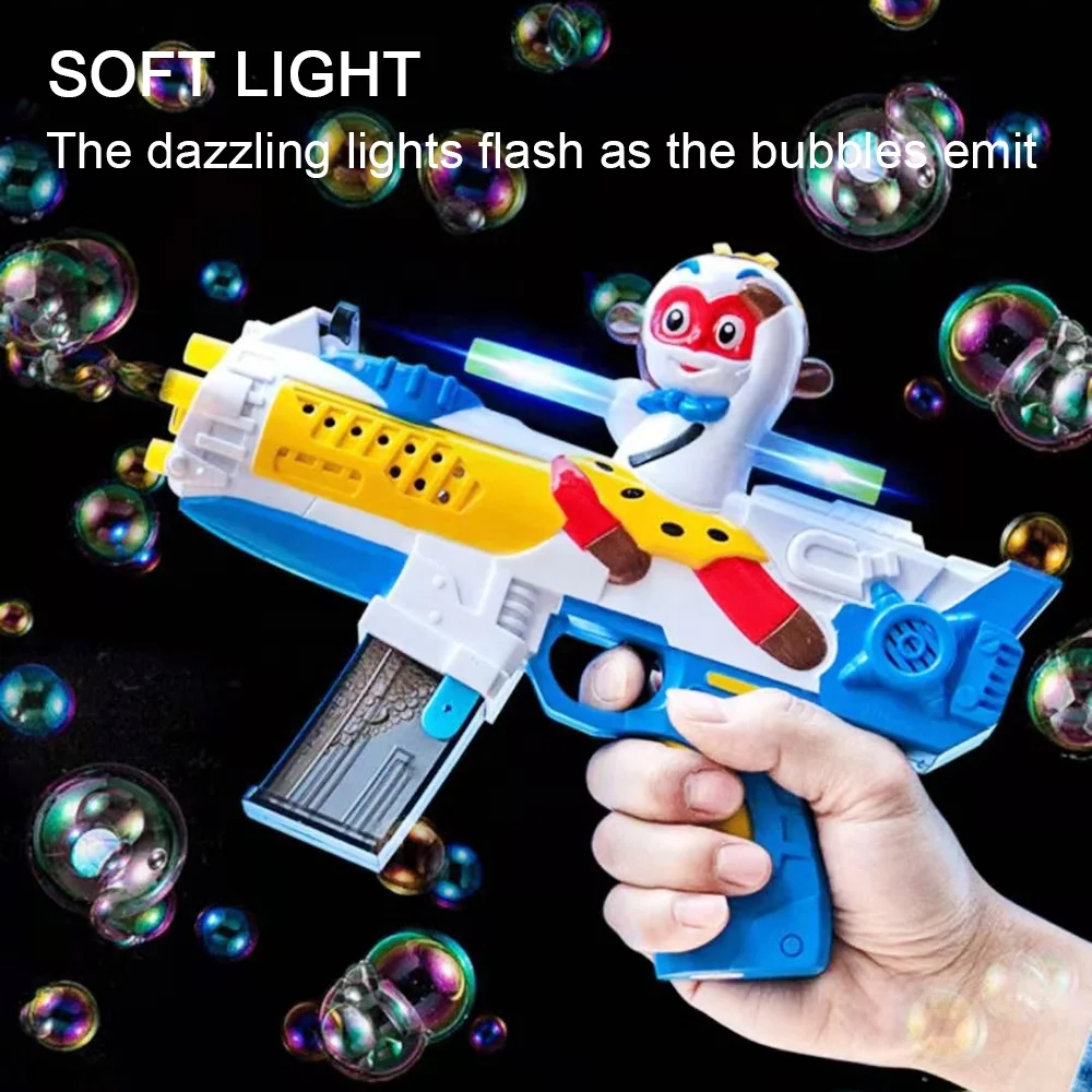 
 Новинка 2021, портативная игрушка 2 в 1, игрушечный электрический пистолет для стрельбы пузырьками со звуком и светом, пулемет для пузырьков, игрушки  