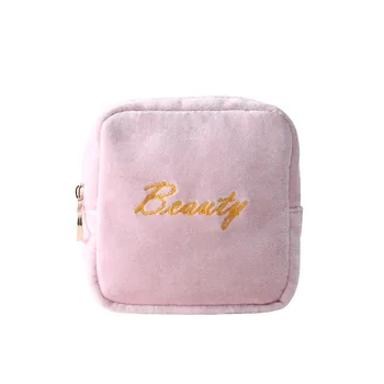 Factory Wholesale Small Soft Velvet  Girls Tampon Napkin Cosmet Pouch  Multipurpose Storage Bags Fashion Pouch