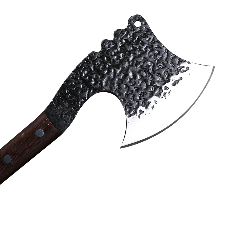 Creative Wooden Handle MultiFunction Outdoor Camping Axe Portable Survival Hatchet Bone Knife Butcher Knife