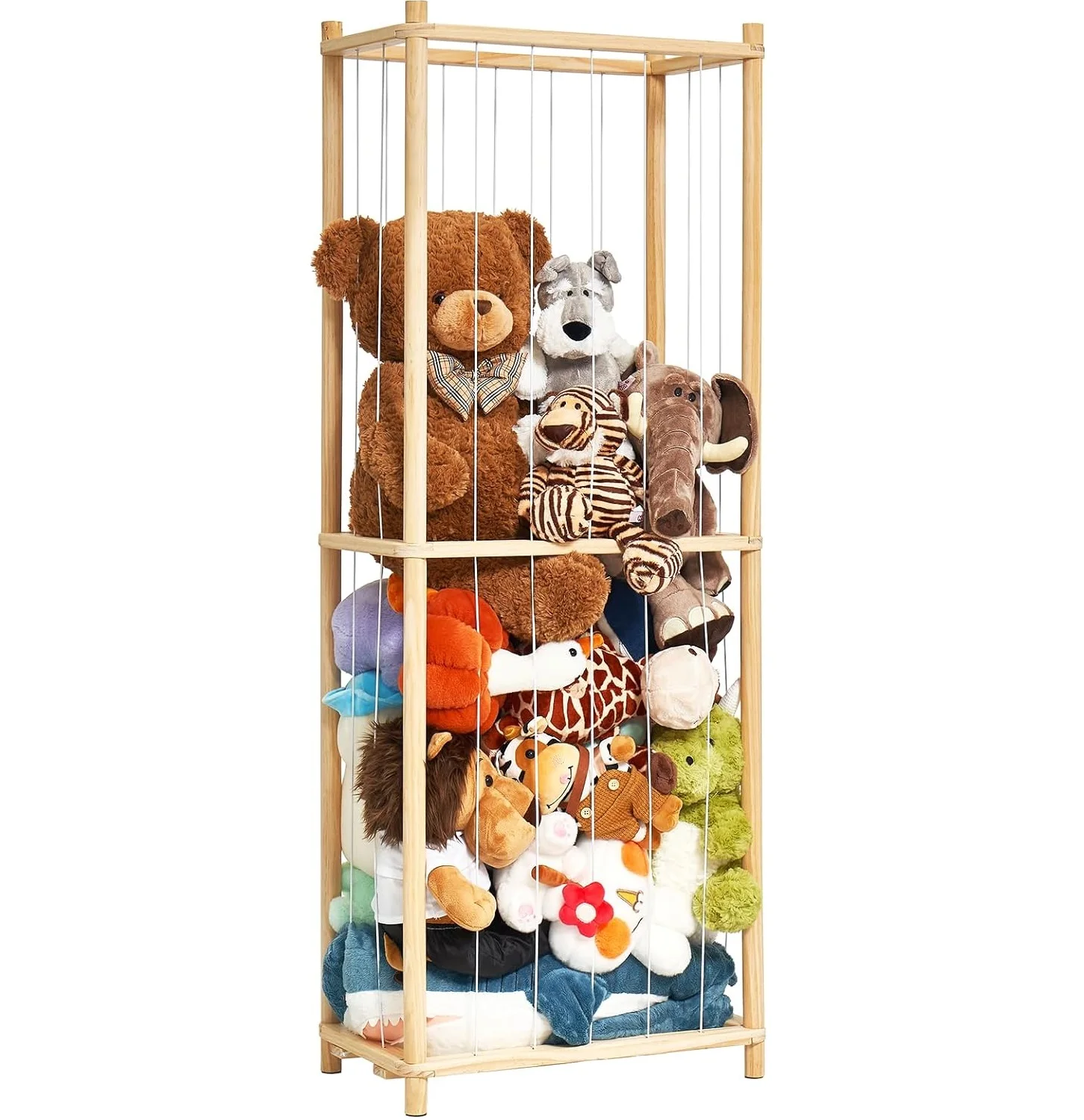 Sector Design Extra-Large Wooden St￭ Animal Zoo Storage, Corner-Friendly,Crafted From Premium Pine With 10m Light String, Ideal For Playroom/Nursery Corners,Perfect Kids' Birthday Gift