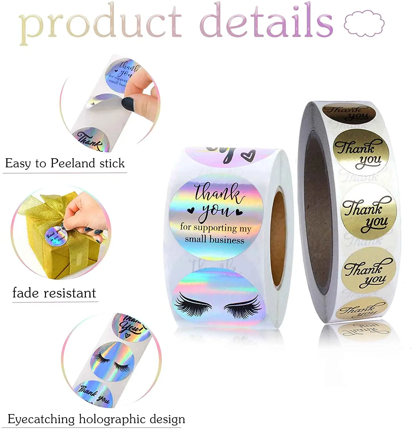 Custom Cosmetic Brand Label Design Logo Glossy PET Vinyl Sticker Printing Packaging Labels for Skincare Products