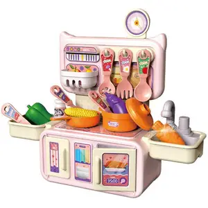 EPT 13pcs Plastic Pretend Play Toy Kitchen Food Children Mini Kitchen Toys Set for Kids
