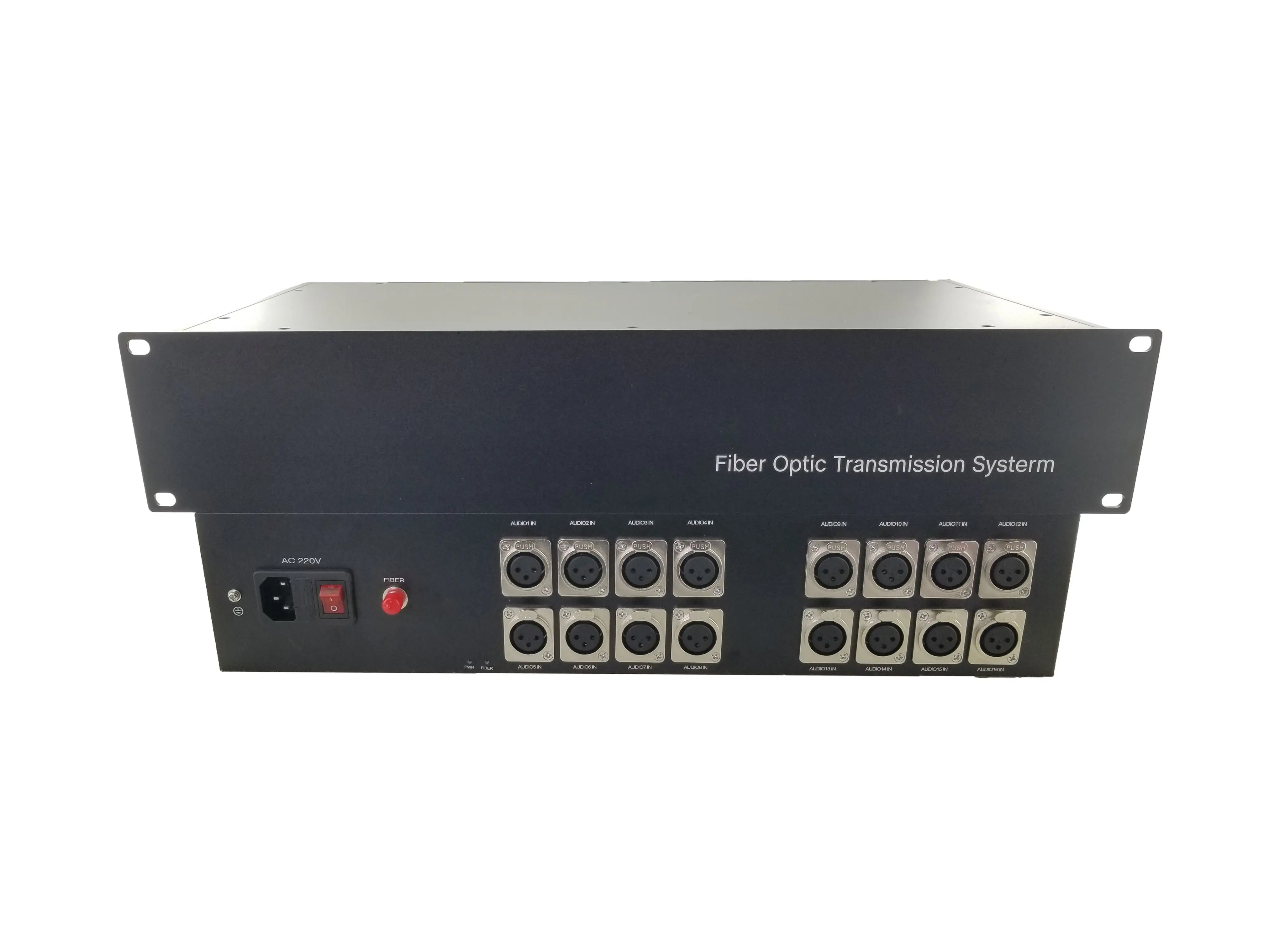 Broadcast 16 Channel Balanced XLR Audio to Fiber Optical Converter Extender