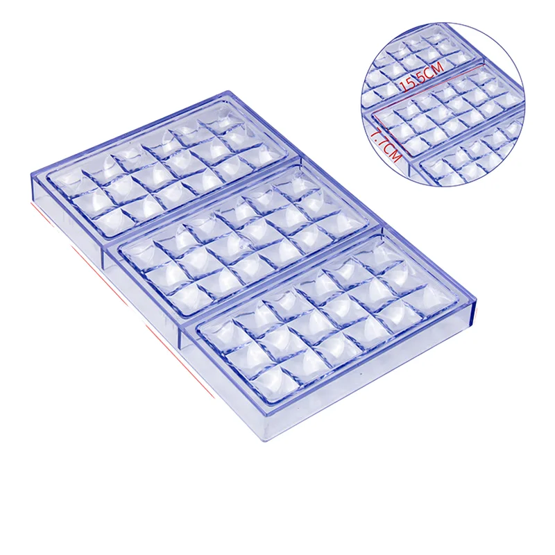 Custom Logo Large Polycarbonate Chocolate & Jelly Candy Mold Bar Moulds for Cake Tools Free & Flexible Plastic for Candle Use