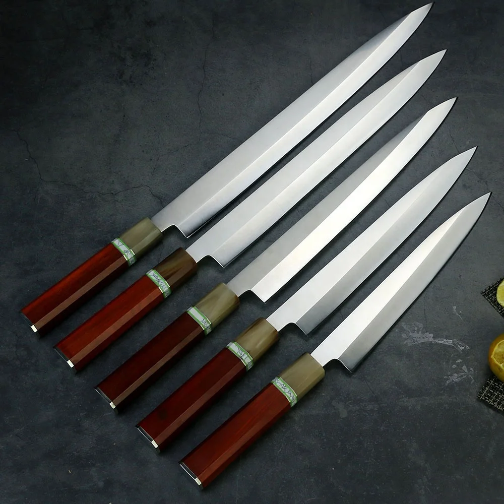 300mm 440c Single Steel Kiritsuke Knife With Octagonal Handle Kitchen Yanagiba Sashimi Sushi