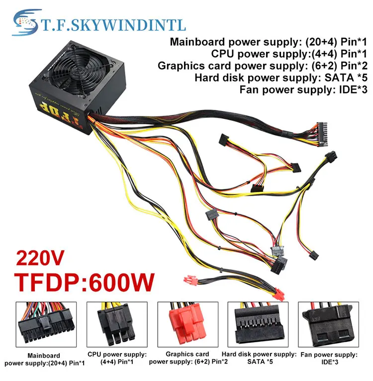 80plus Gold 600W Power Supply for Gaming Pcs - Reliable