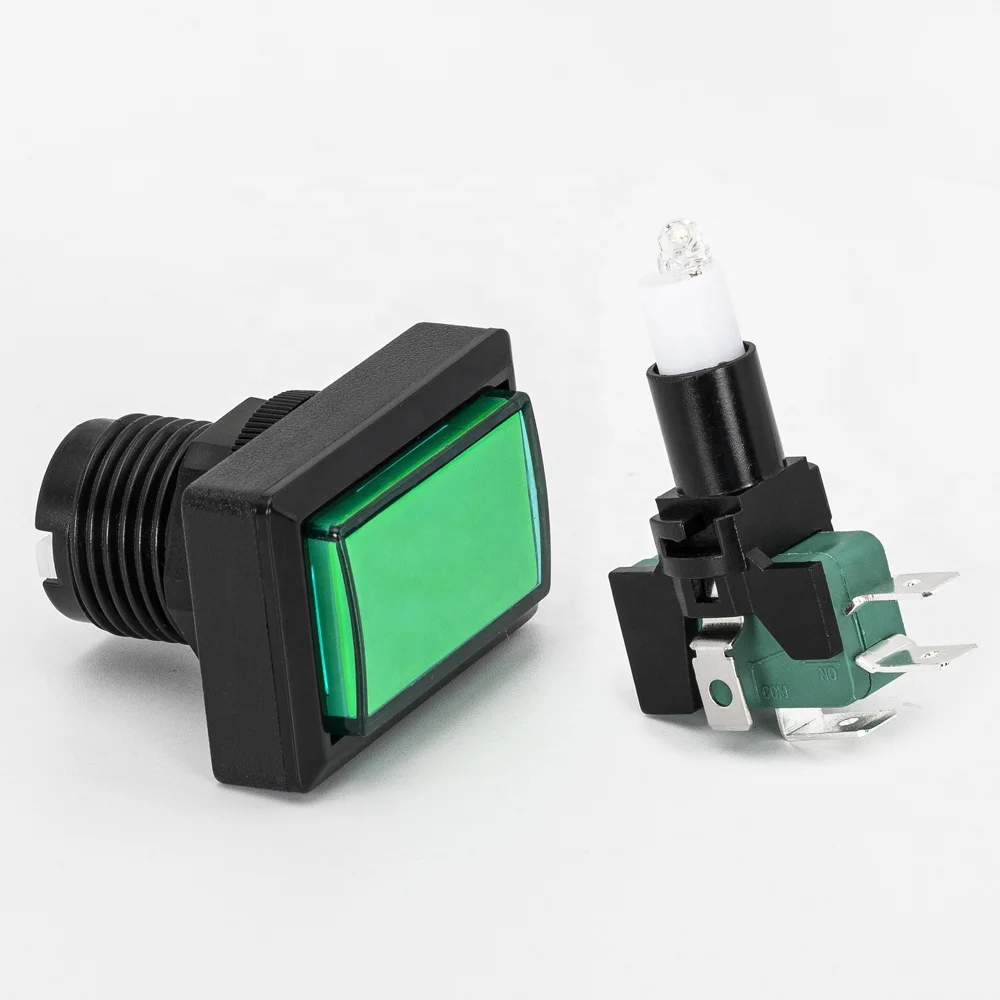 Illuminated Square Push Button Switch for Arcade Games