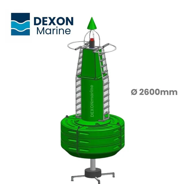 2600mm Solar Powered Boat Navigation Buoys LLDPE Material with Marine AIS Lantern