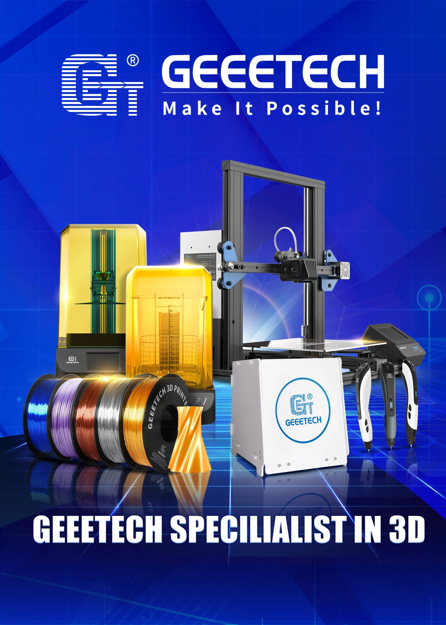 Source Geeetech Mizar 3D Imprimante BRICOLAGE 3D Imprimante avec  220x220x250mm TMC2208 impression en mode silencieux on m.alibaba.com