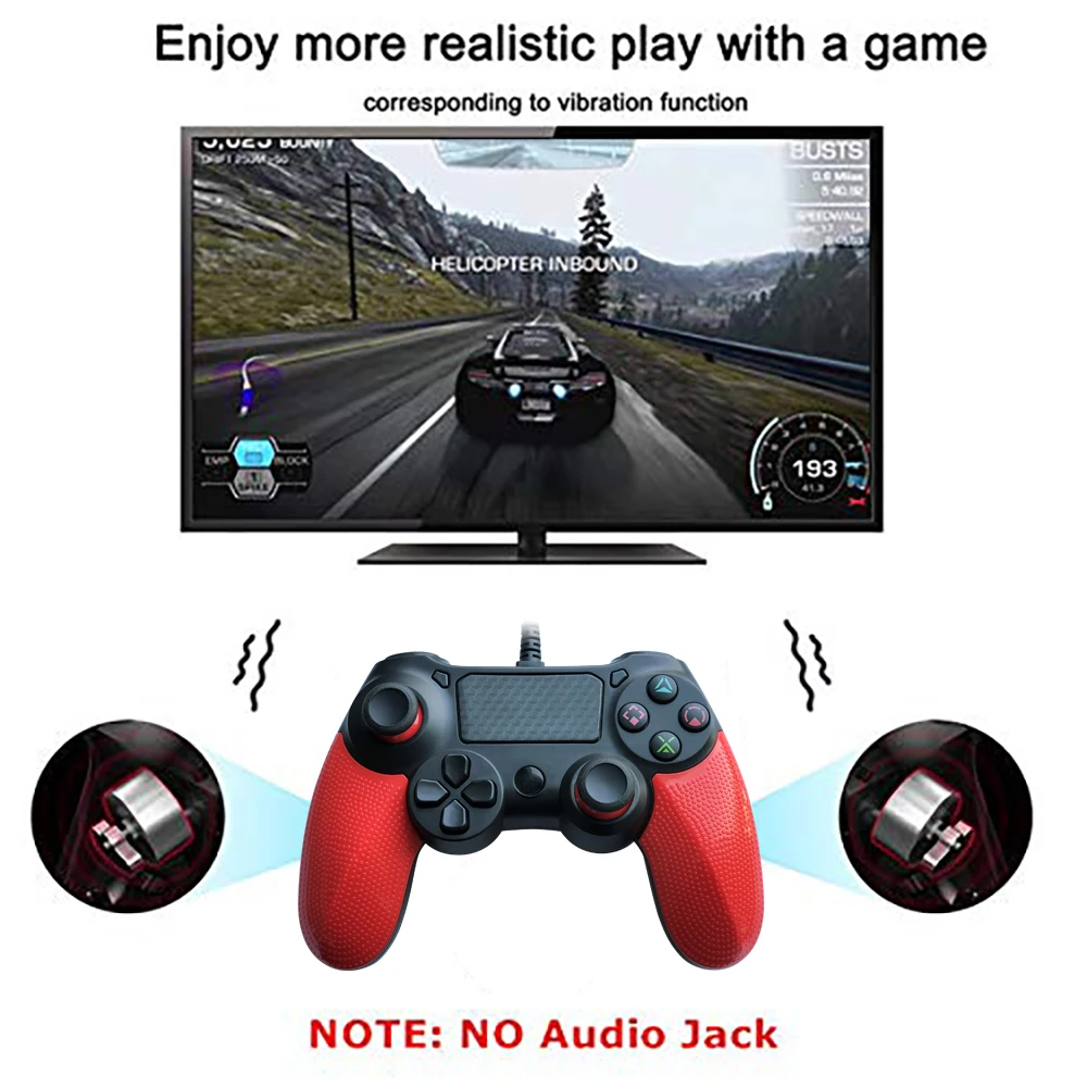 Hopora Wired Game Controller for PS4 - Durable & Versatile