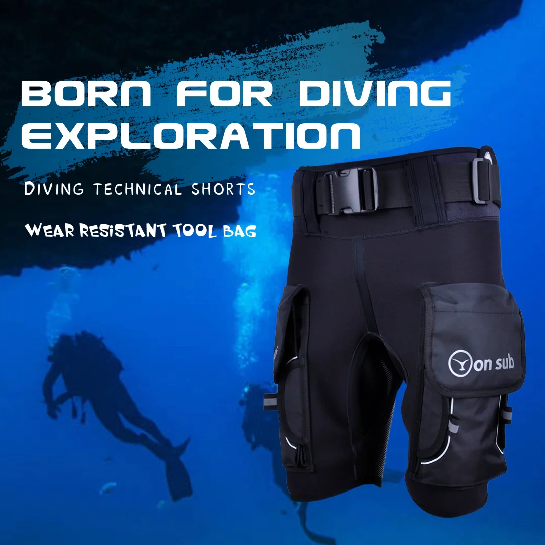 Professional Neoprene Scuba Diving Wetsuit Shorts & Large Pockets Equipment 