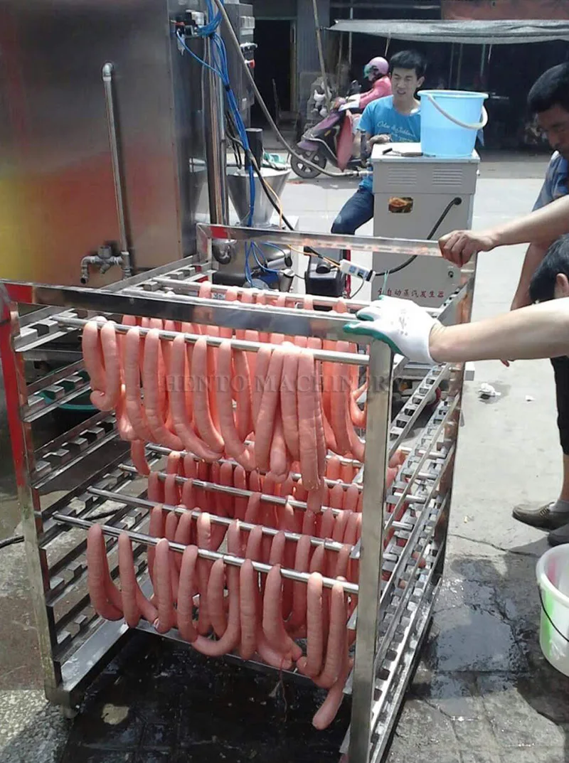 Large Output Meat Sausage Smokehouse / Sausage Stuffer Making Machines / Sausage Filler Machine Line