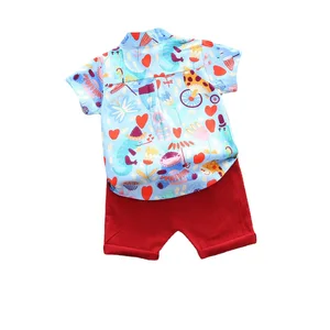 Wholesale Kids Clothing Sets Vintage Cotton Baby Tracksuit Shorts for Toddler Boys Valentine's Day Sweat Suit for Kids