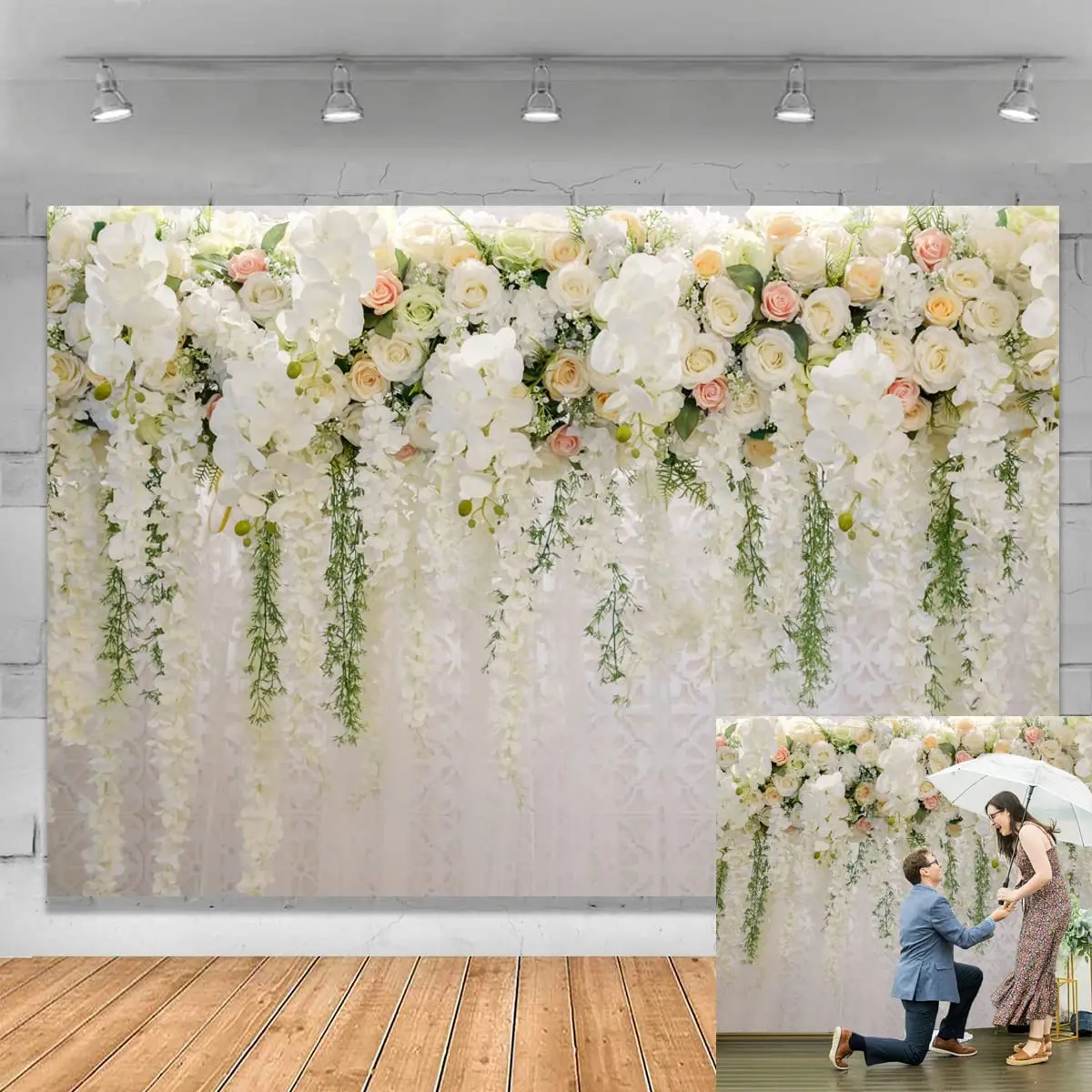 Backdrop hoa sẽ là một lựa chọn tuyệt vời để tạo ra bầu không khí tráng lệ và sang trọng cho không gian tiệc cưới của bạn. Hình ảnh liên quan đến từ khóa \