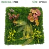 Green Turf Base With Fern & Variegated Foliage Grass Wall Panel