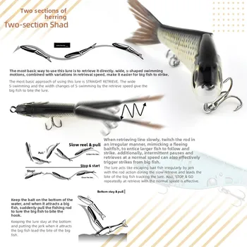 Mini Small Furry Tail Trout Lure, 120mm 2-Jointed Multi Section Bait with Metal Chain, ABS Plastic Saltwater Fishing Lure – Metal Jig – view 5