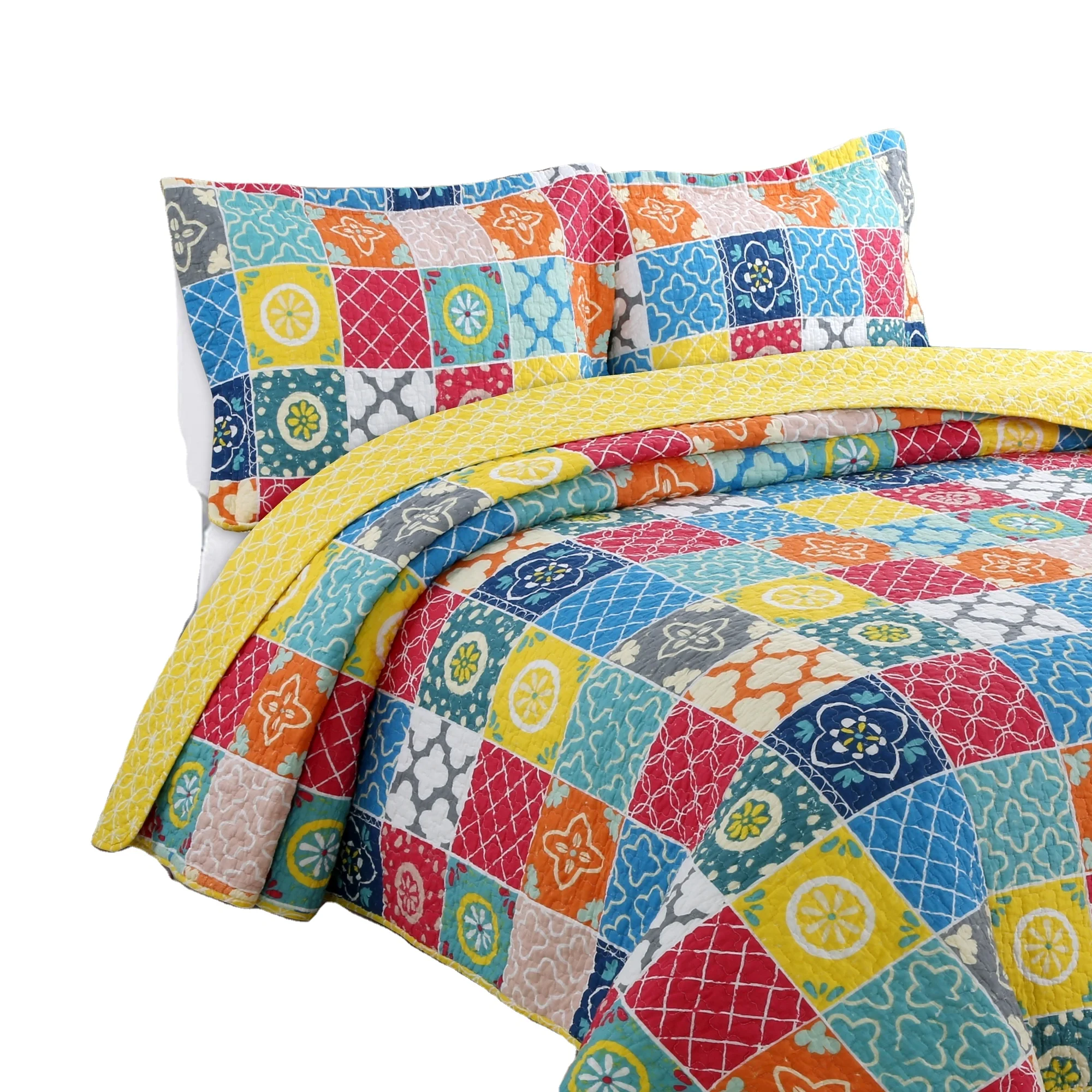 Factory Supply Quilts Quality Print 100 Cotton Fabric Patchwork Bright Color Bedspread Home Hotel Bedding Set Quilt Buy Home Hotel Bedding Set Quilt Bedding Set Quilt Quilt Product On Alibaba Com