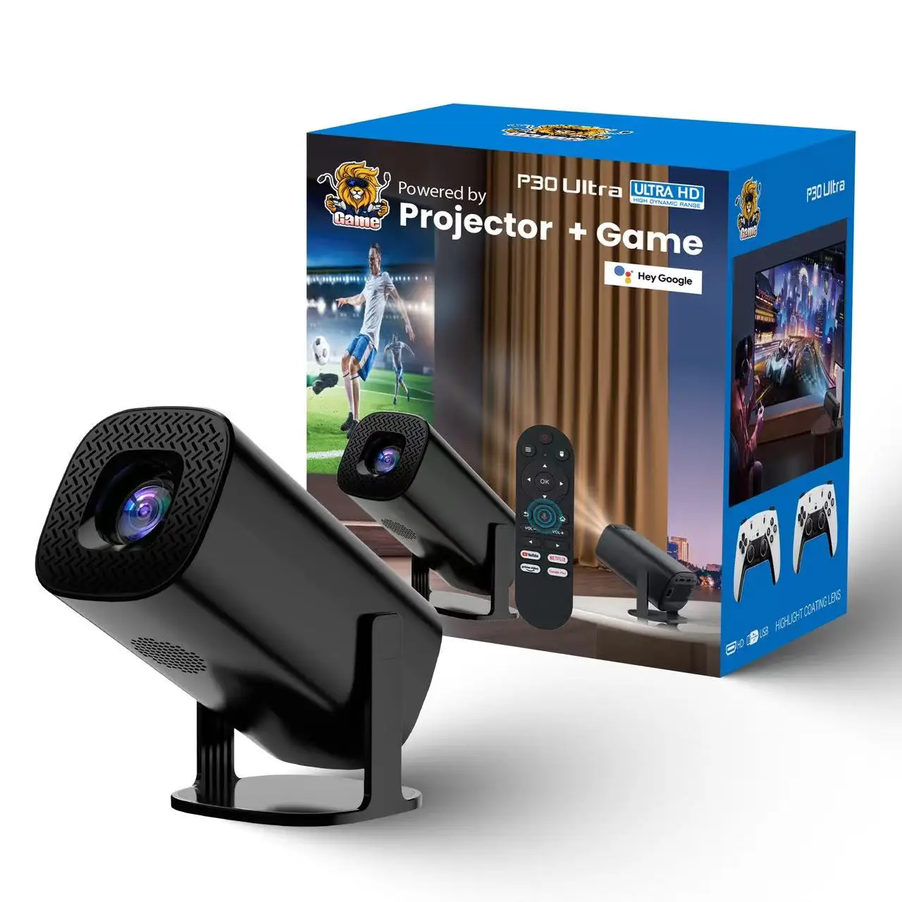 Mini Pocket Projector Portable Home Theater P30 ultra Color 180 ANSI Lumen Proyector Android 11 Lcd Smart Projector HY300