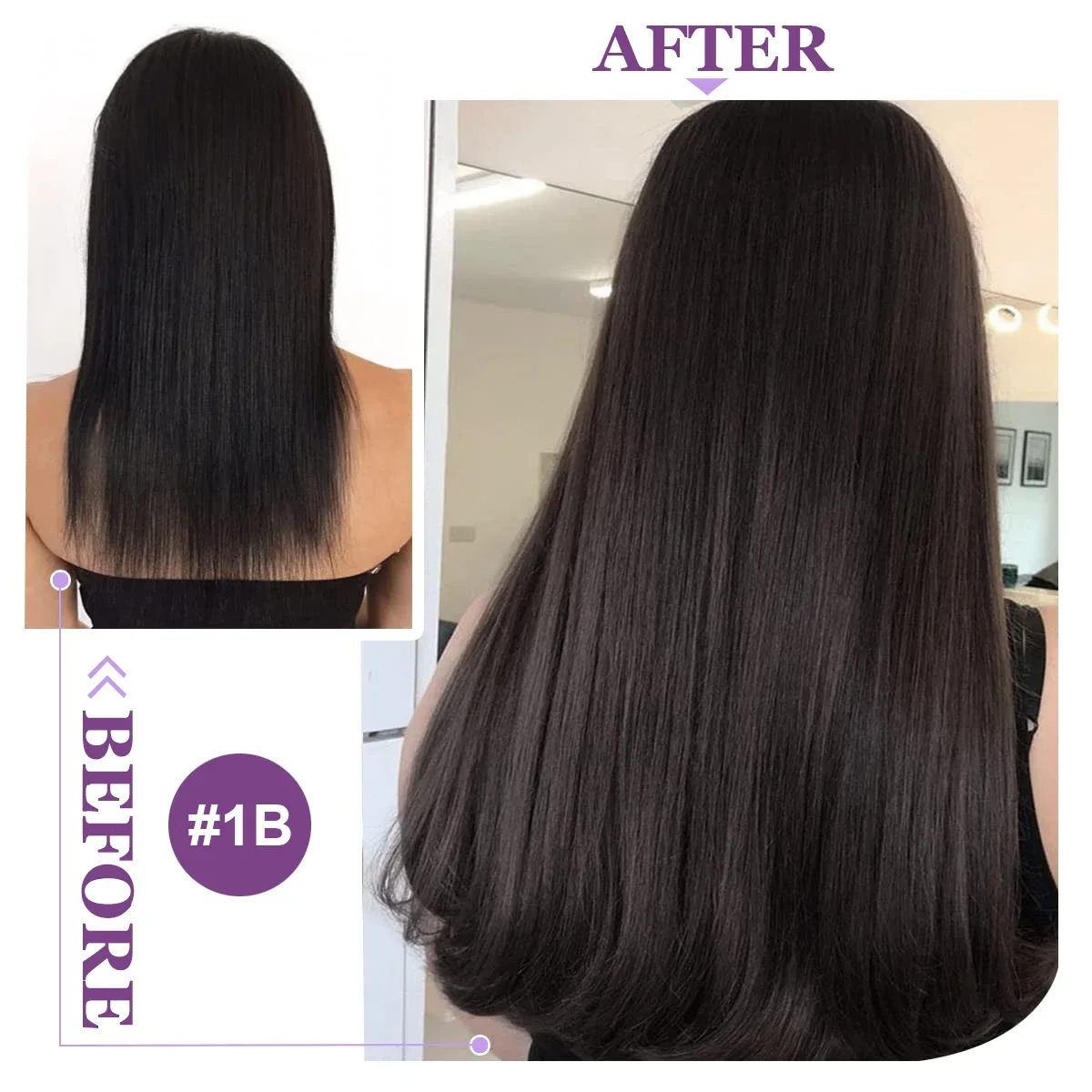 U-Tip-Extensions aus Echthaar, glattes Naturhaar, 50 Stück für Frauen_voghion.com
