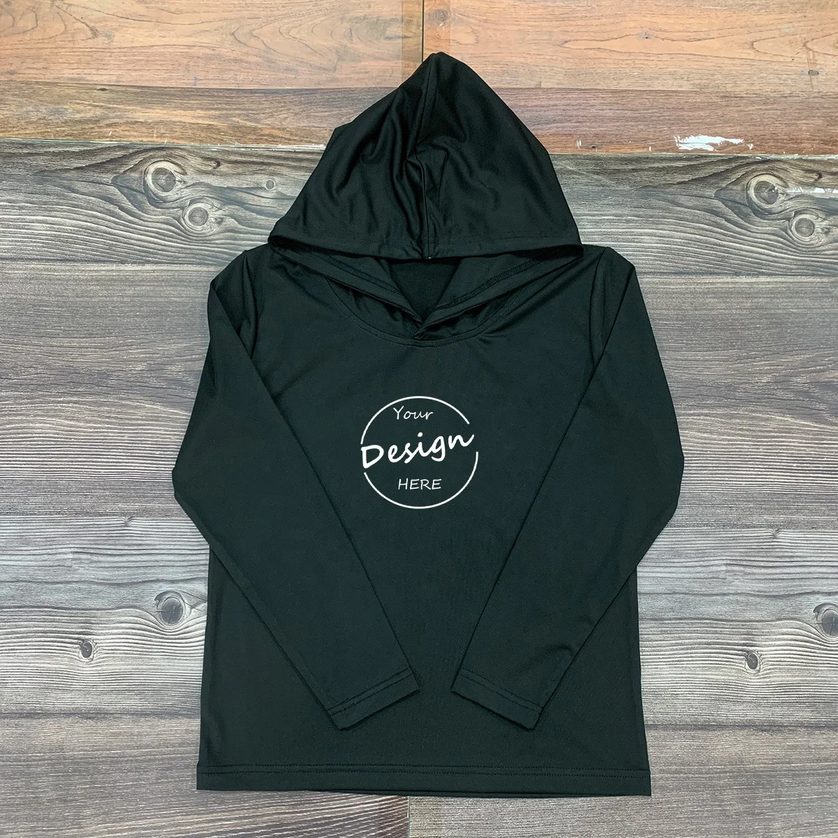 JL33E Lightweight Blank Long Sleeve Quick Dry Black Hoodie Fishing Shirts