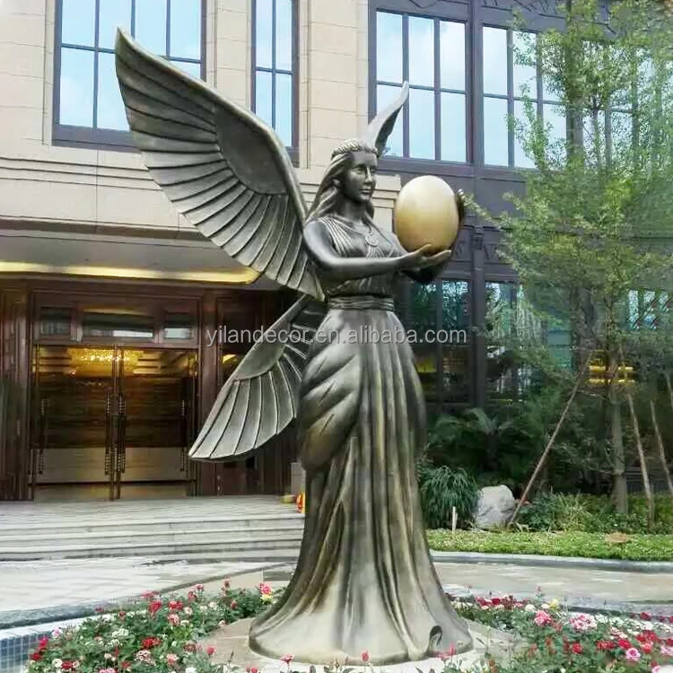 Custom Life Size Outdoor Bronze Garden Large Angel Sculpture Garden ...