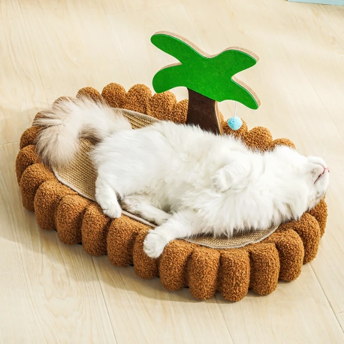 New Big Oval Basin Sisal Cat Bed Cat Scratching Board Cat Toy With