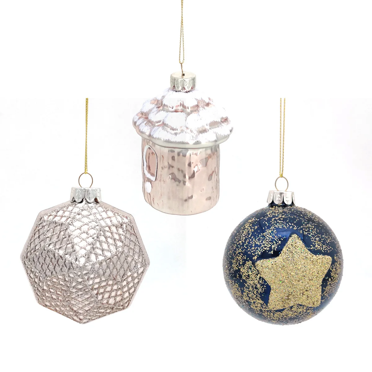 Luxury karácsonyi fa díszítési gulikagyló üveg Xmas készíthangzó üveg gömb karácsonyi fa gömb dísz