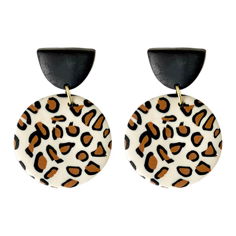 animal print clay earrings