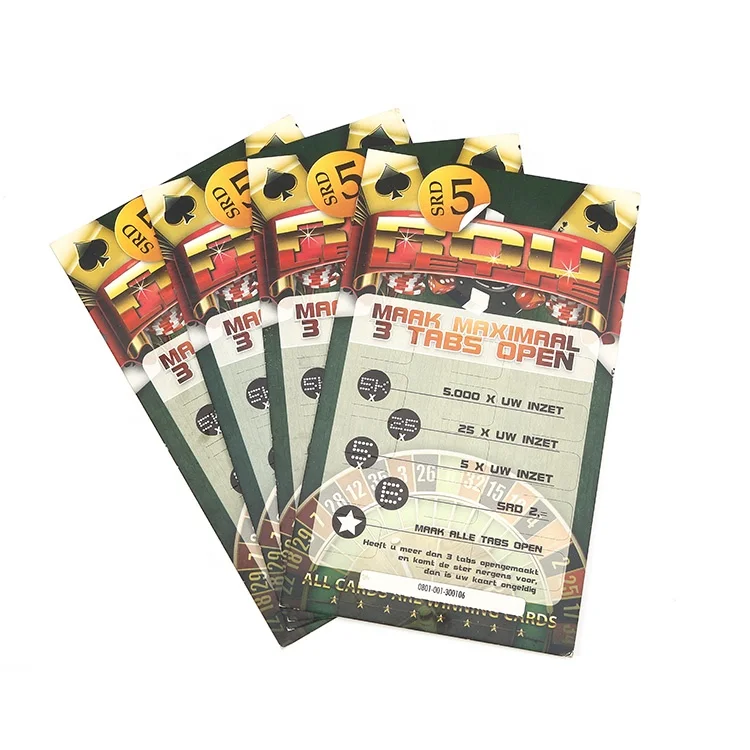 Несколькими окнами с вытяжным языком игровые карты и лотерейный билет для подтягивания лотерейный билет