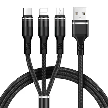 On Stock Wholesale 3 In 1 Fast Charging Cable Micro usb