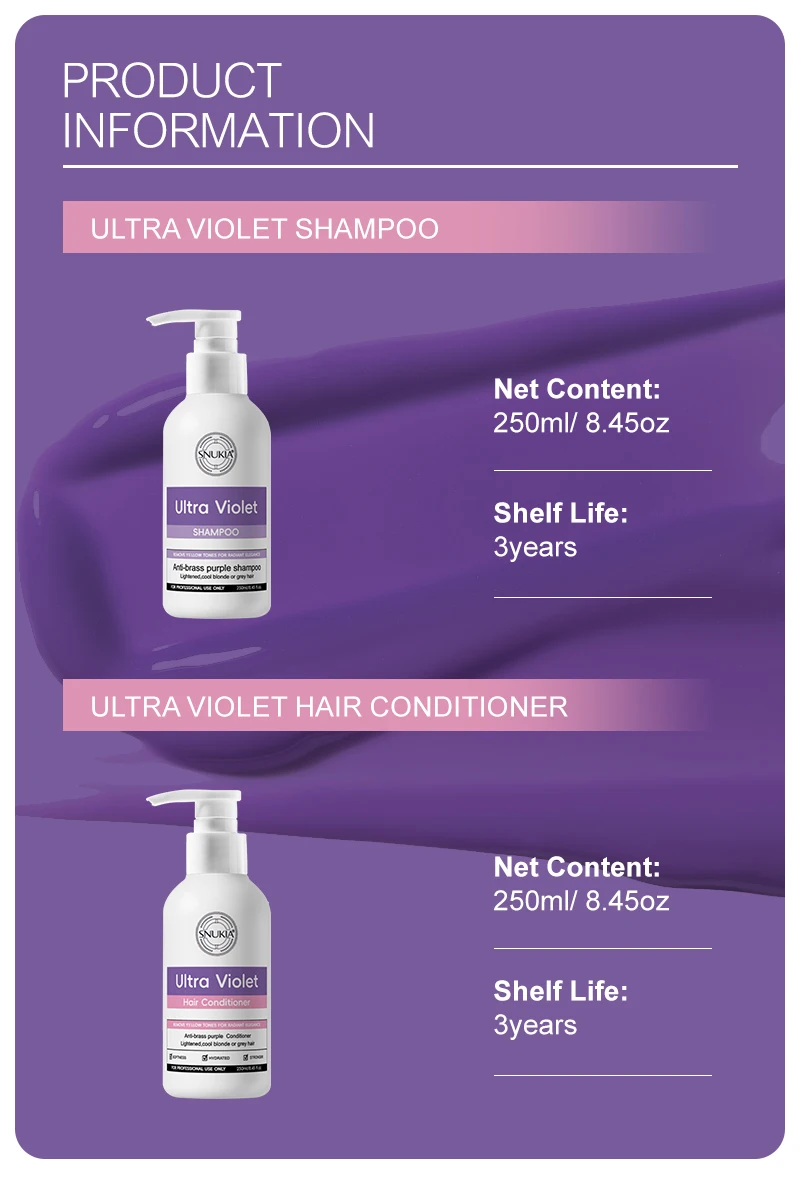 Factory Wholesale Purple Hair Shampoo Conditioner Reduce Yellow Tones ...