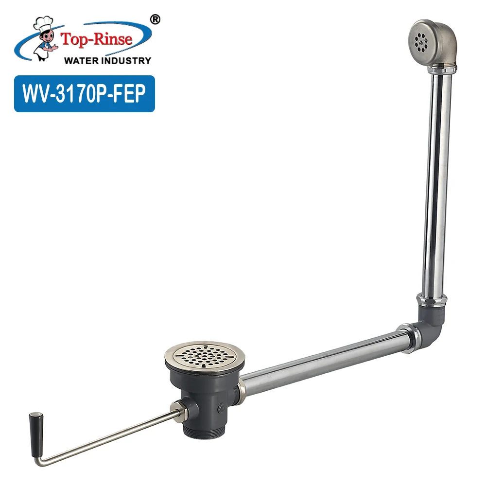 ARCORA 3-1/2 In. Sink Opening Waste Drain Valve Brass Commercial Kitchen Sink Drain With Twist Handle In Chrome Ar41009 2 T