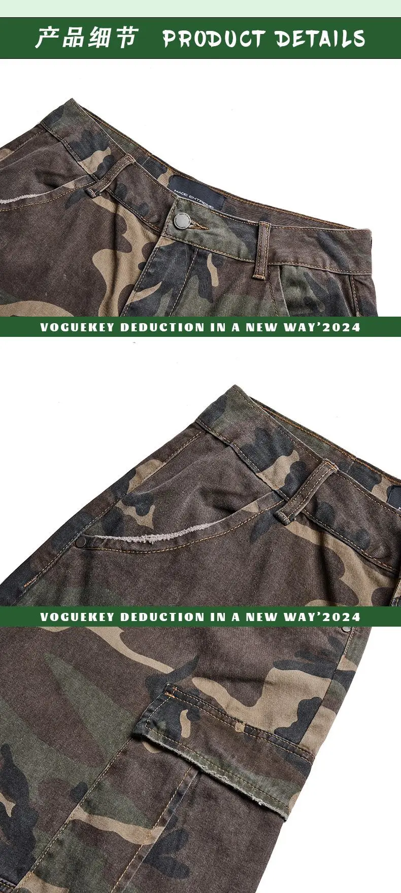 Clothing Manufacturers Desert Camo Cargo Loose Custom Denim Shorts Men Men's Shorts