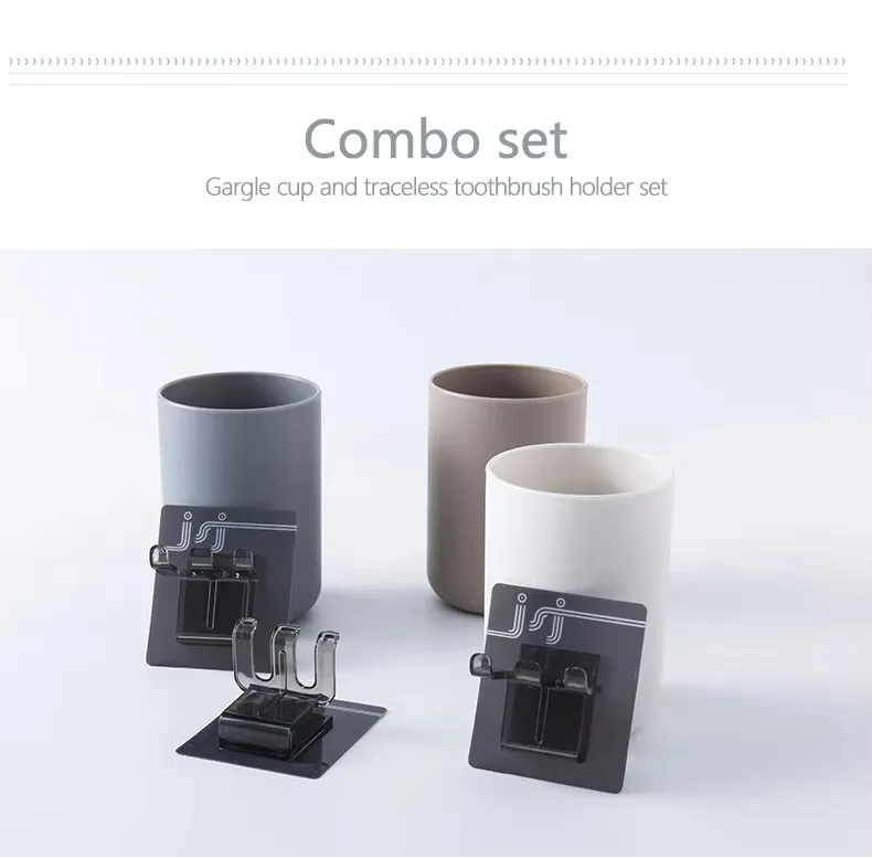 Portable Wall Mounted Plastic Toothbrush Wall Holder Cup for Bathroom Punch-free Toothbrush Holder supplier