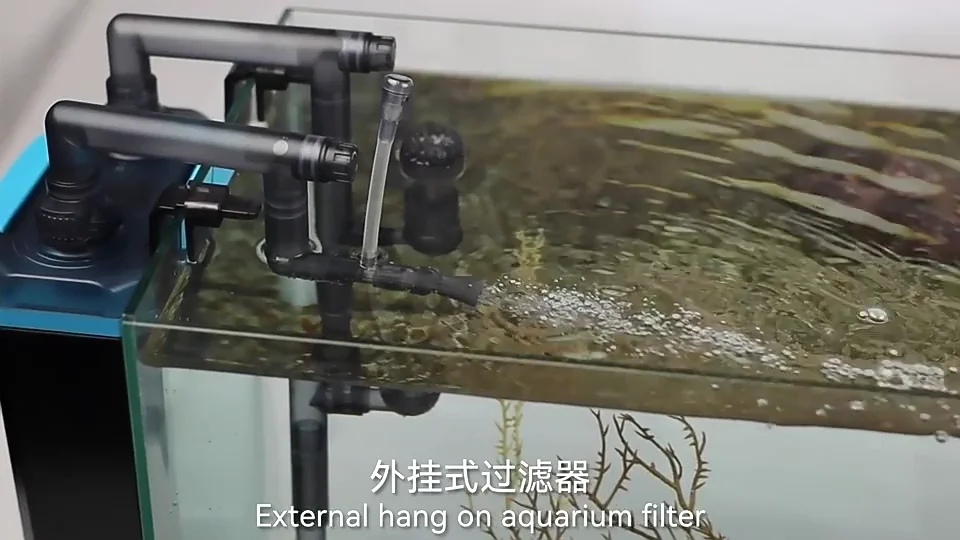 Low Noise Adjustable Fish Tank Filter External Hang On Aquarium Filter