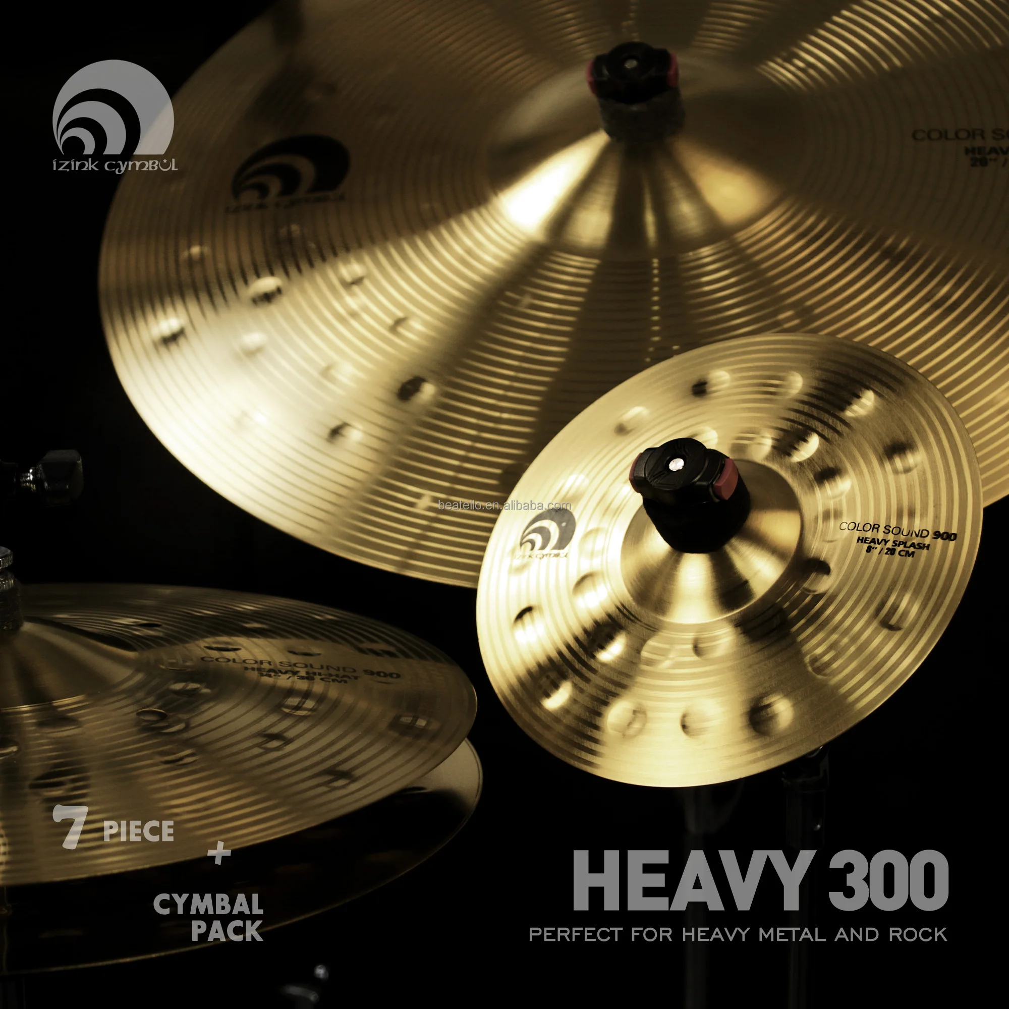 IZNK 7-Piece Professional Handmade Cymbals Set for Drum Kits with