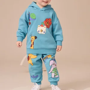2026 New Design Winter Long Sleeve Sweatshirt and Pants Printed Set Little Boys Clothing Sets Boys Tracksuit