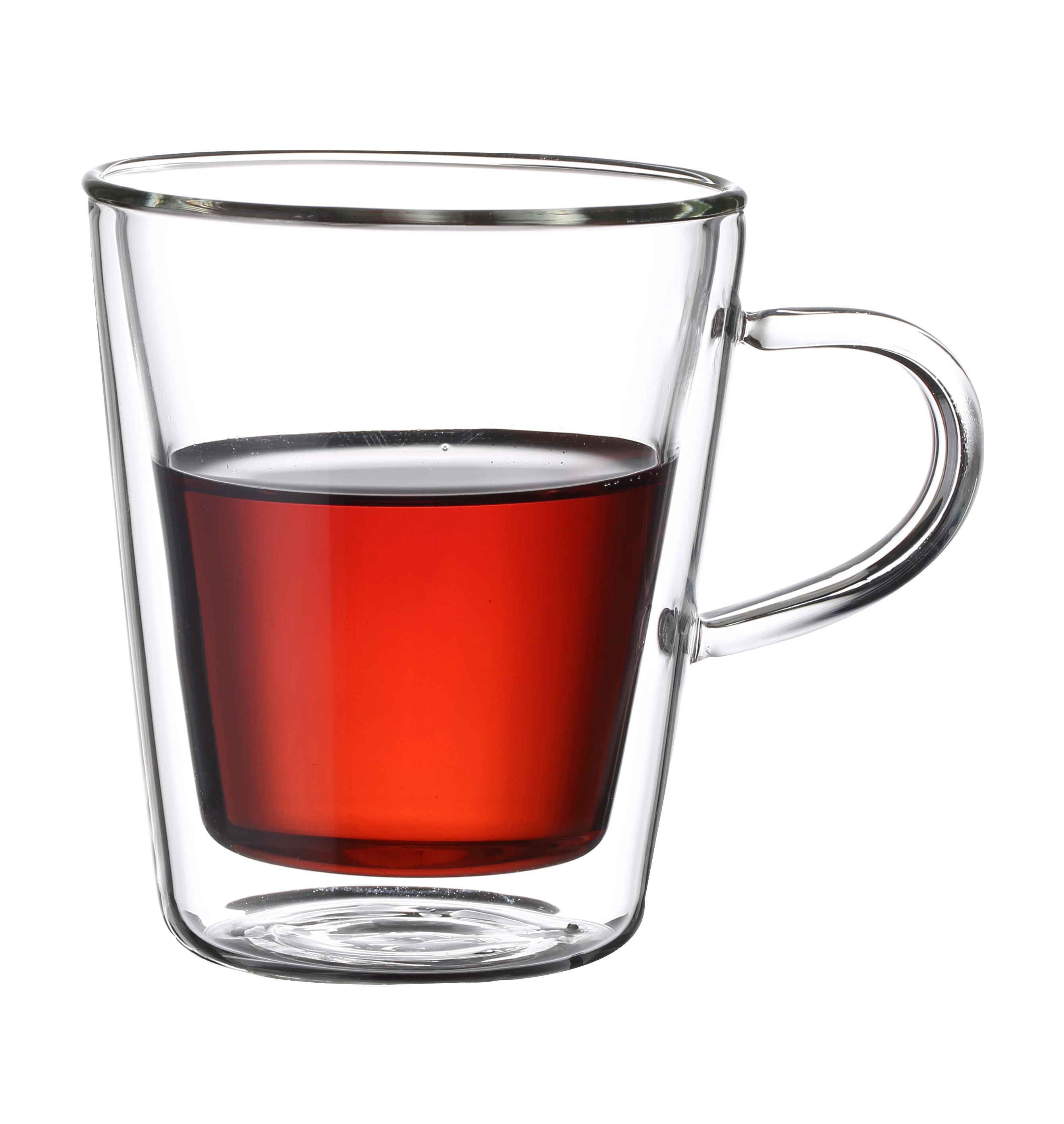 hot and reusable borosilicate double wall glass coffee tea cup