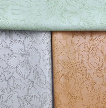 Antique Wear-resistant Embossed Flower PVC Artificial Leather Fabric Used for Luggage and Furniture