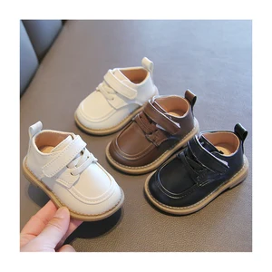 New School Dress Shoes for Children Girls Wholesale Fashion Baby Boy Footwear School Styles Ankle Soft Kids White Wedding Shoes