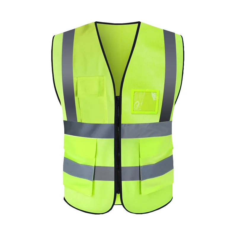 Wholesale Safety Hi Vis Reflective work Vest with multi pockets Security safety vest with logo printed