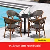 4 Teslin double leg chair 1 Latte round table D70cm