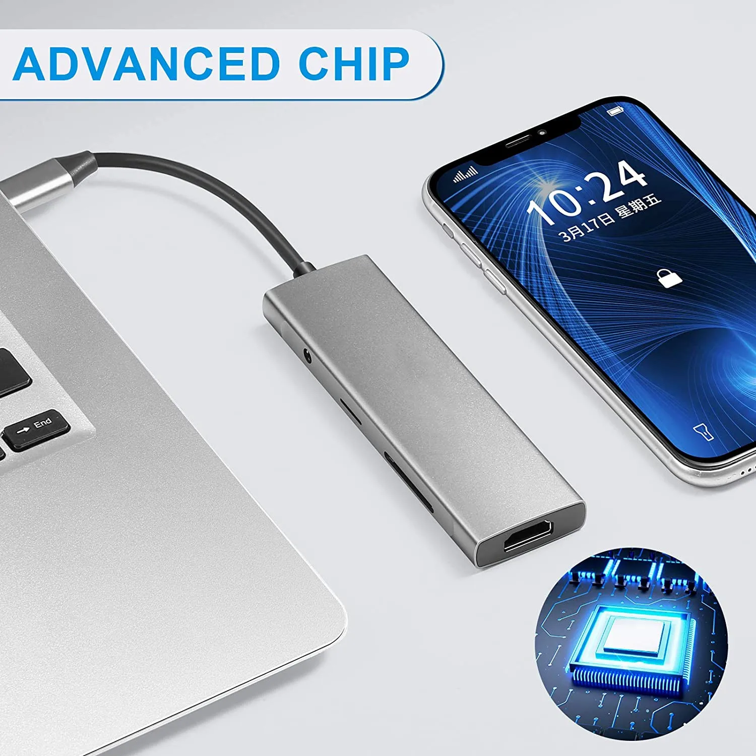 Fitfort Hub Adattatore Multiporta 9 in 1 Usb c HDTV Usb Type c Hub Hub Usb With 3.5mm Headphone Jack