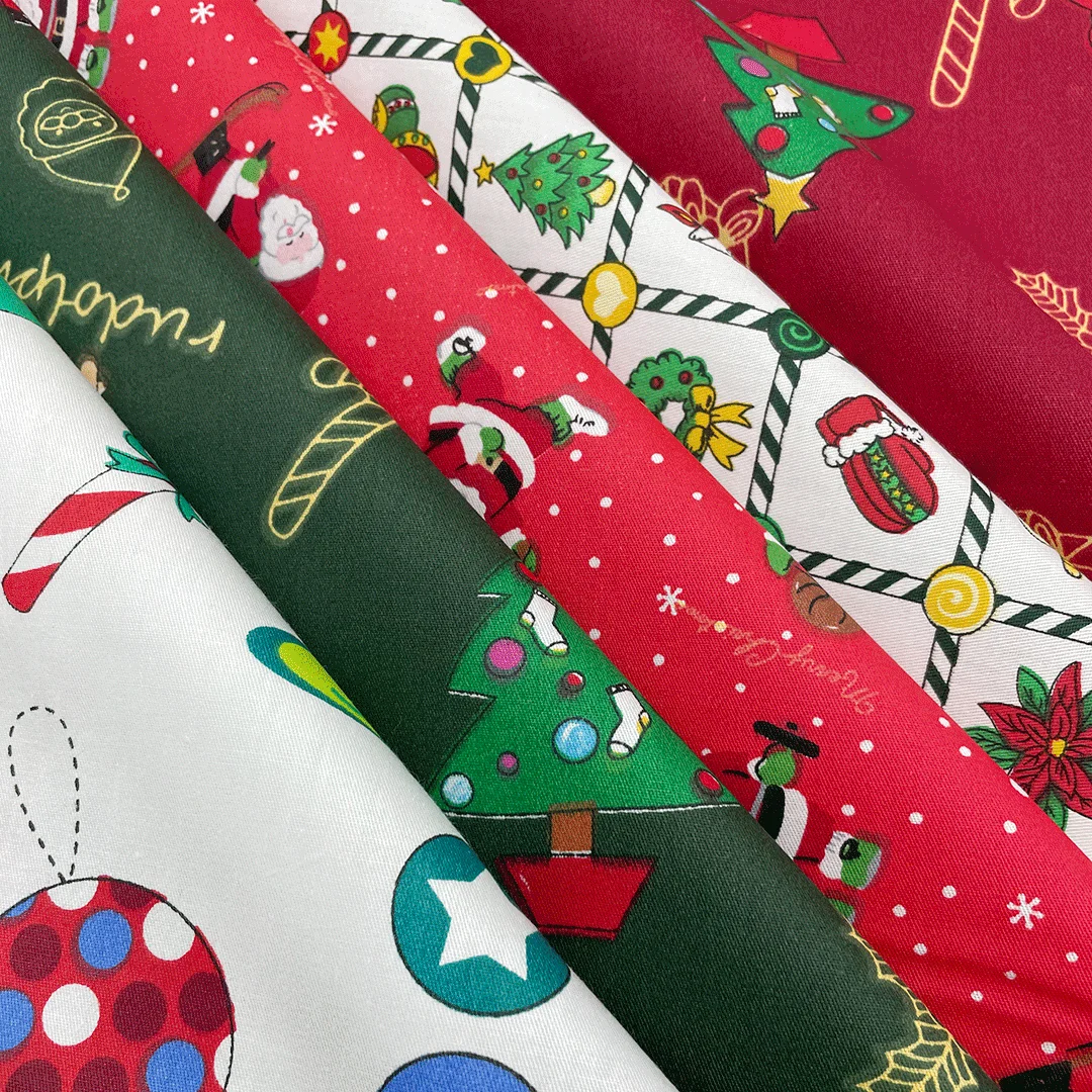 5 шт. Рождественская стеганая ткань пэчворк Рождественская Снежинка печатная красная и зеленая Рождественская ткань для DIY